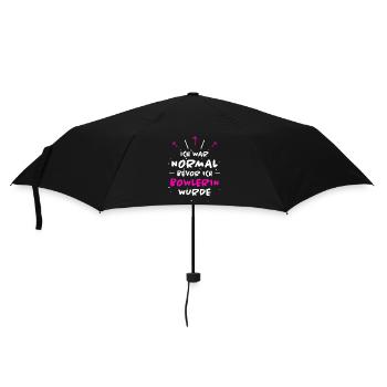 Bowlerin Bowling Spruch Lustiges Bowlerin Geschenk - Regenschirm (klein) - Schwarz - Vorne