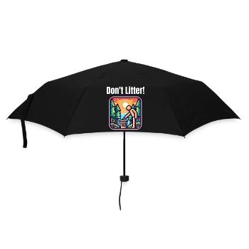 Anti-littering-slogan - Don't Litter - Regenschirm (klein) - Schwarz - Vorne