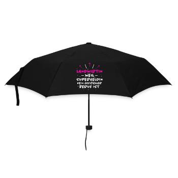 Landwirtin Spruch Fun Lustiges Landwirtin Geschenk - Regenschirm (klein) - Schwarz - Vorne