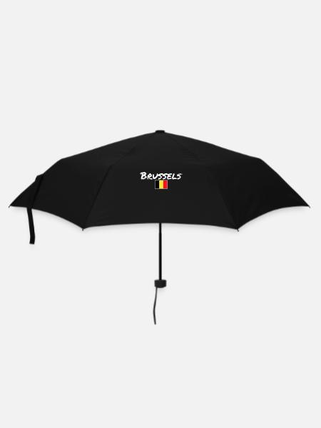 Bruxelles Belgique Vintage Belgique Drapeau belge - Parapluie standard - noir