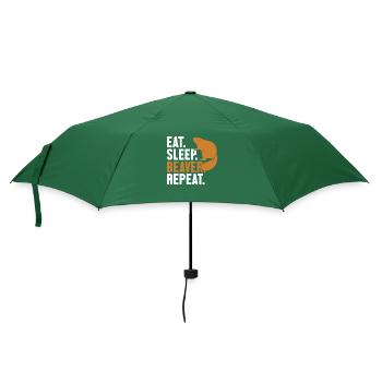 Eat Sleep Beaver Repeat North American Eurasian - Umbrella (small) - bottlegreen - Front