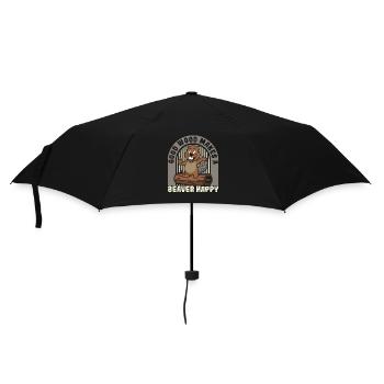 Good Wood Makes A Beaver Happy Eurasian Beaver - Umbrella (small) - black - Front