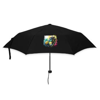 Pickleball-Enthusiast, Drachenliebhaber, Paddelspo - Regenschirm (klein) - Schwarz - Vorne