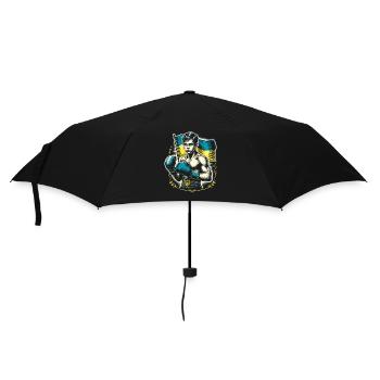 Ukrainischer Boxer Patriotischer Boxkämpfer - Regenschirm (klein) - Schwarz - Vorne
