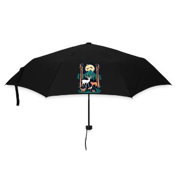Enchanted Forest Wildlife Scene – Nature Adventure - Umbrella (small) - black - Front