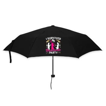Bridal Shower Wedding Bachelorette Party Survived - Umbrella (small) - black - Front