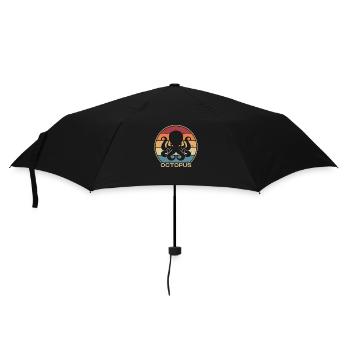 Retro Octopoda Cephalopoda Octopodes Lover Octopus - Umbrella (small) - black - Front