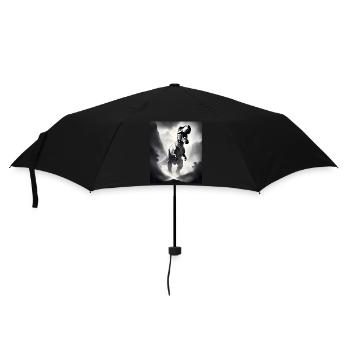Cooles Tyrannosaurus Rex T-Shirt Design - Regenschirm (klein) - Schwarz - Vorne