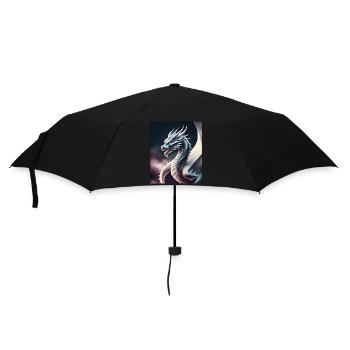 Drachen-Silhouette - Regenschirm (klein) - Schwarz - Vorne