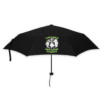 Ich mag Pandas und vielleicht 3 Leute Freund Liebhaber - Regenschirm (klein) - Schwarz - Vorne