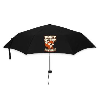 Don't Worry Be Furry Caninae Red Fox Canidae Fox - Umbrella (small) - black - Front