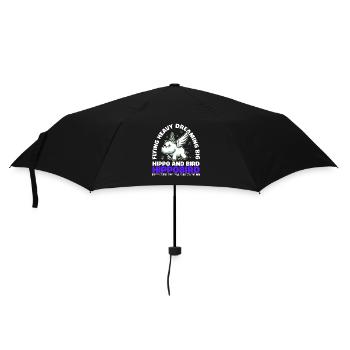 VOLER LOURD RÊVER GRAND - HIPPOPOTAME ET OISEAU - Parapluie standard - noir - Devant