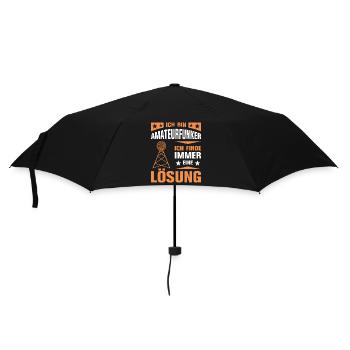 Amateurfunk Geschenke für Funker Funkamateur - Regenschirm (klein) - Schwarz - Vorne