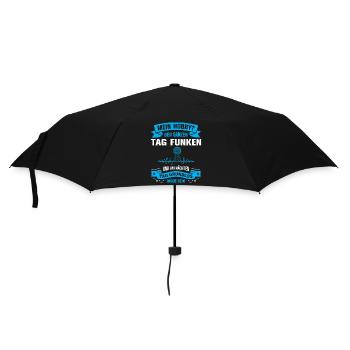 Amateurfunk Geschenke für Funker Funkamateur - Regenschirm (klein) - Schwarz - Vorne