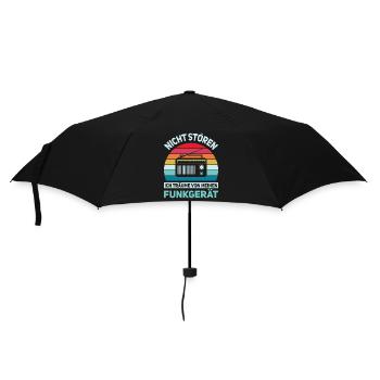 Amateurfunk Geschenke für Funker Funkamateur - Regenschirm (klein) - Schwarz - Vorne