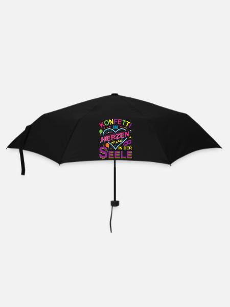 Konfetti im Herzen Helau in der Seele - Regenschirm (klein) - Schwarz