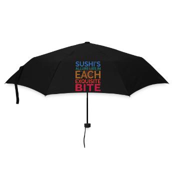 Sushi Japan Essen Sushi-Mahlzeit - Regenschirm (klein) - Schwarz - Vorne