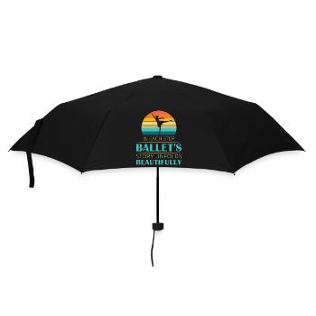 Ballerina Ballett mädchen - Regenschirm (klein) - Schwarz - Vorne