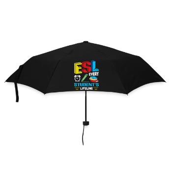 ESL-Lehrer ESL Unterricht - Regenschirm (klein) - Schwarz - Vorne