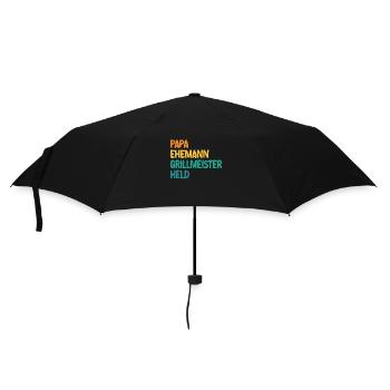 Papa Ehemann Grillmeister Held - Regenschirm (klein) - Schwarz - Vorne