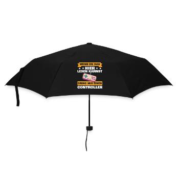 Zocker Gamer Gaming Videospieler Geschenk Spruch - Regenschirm (klein) - Schwarz - Vorne