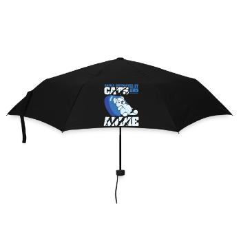 Anime Manga Otaku Kawaii Katzen Katze Kätzchen - Regenschirm (klein) - Schwarz - Vorne