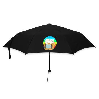 Cat Tv Coucher de soleil - Parapluie standard - noir - Devant