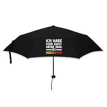Ich habe keine Angst meine Oma ist Sizilianerin - Regenschirm (klein) - Schwarz - Vorne
