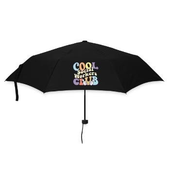 Cool Social Worker Club Advocate Support Empower - Regenschirm (klein) - Schwarz - Vorne