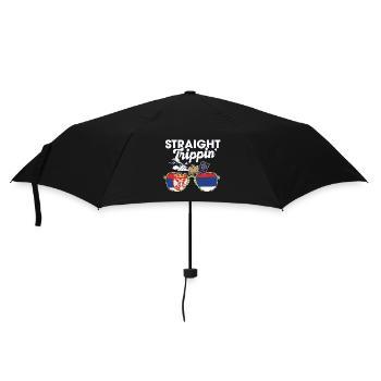 Straight Trippin' Serbia Vacation Tour Travel - Regenschirm (klein) - Schwarz - Vorne