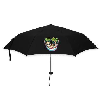 Urlaub Glückseligkeit Faultier Faul für einen - Regenschirm (klein) - Schwarz - Vorne