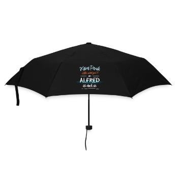 Alfred - Keine Panik. Alles wird gut - Regenschirm (klein) - Schwarz - Vorne
