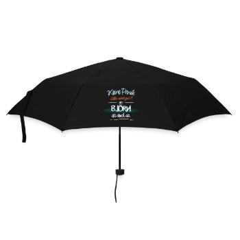 Björn - Keine Panik. Alles wird gut - Regenschirm (klein) - Schwarz - Vorne