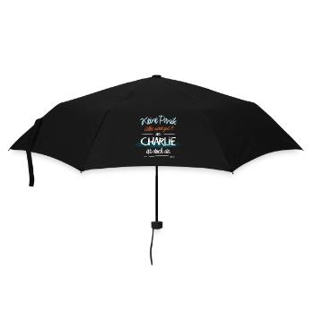 Charlie - Keine Panik. Alles wird gut - Regenschirm (klein) - Schwarz - Vorne