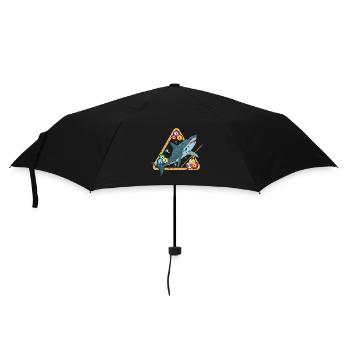 Hai beim Billardspielen - Regenschirm (klein) - Schwarz - Vorne