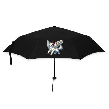 Elégant Husky Ange Ailes Coeur Amour - Parapluie standard - noir - Devant