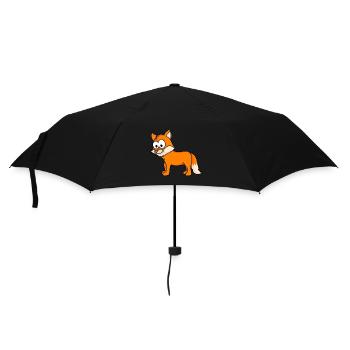 Fuchs Comic Tier - Regenschirm (klein) - Schwarz - Vorne