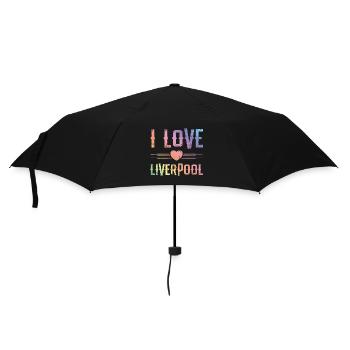 I Love Liverpool - Regenschirm (klein) - Schwarz - Vorne
