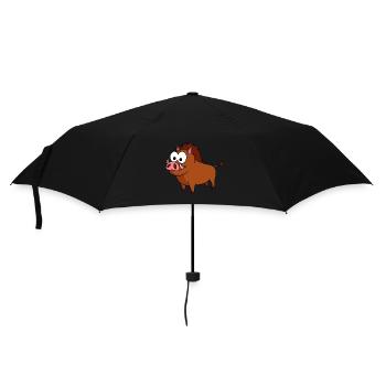 Wild Boar Comic Animal - Umbrella (small) - black - Front