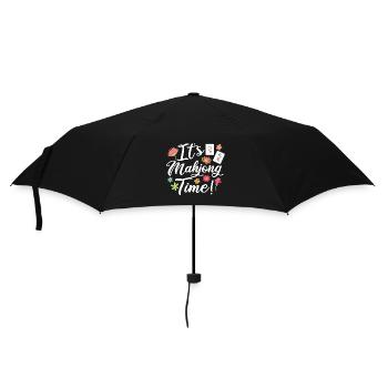 Geschenk für Mahjong Fans - Regenschirm (klein) - Schwarz - Vorne