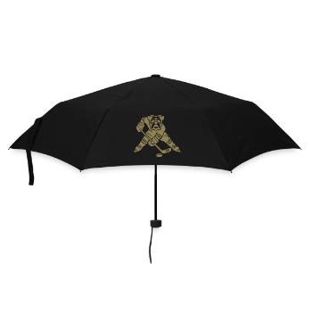 Bulldogge Eishockey Silhouette minimalistisch - Regenschirm (klein) - Schwarz - Vorne