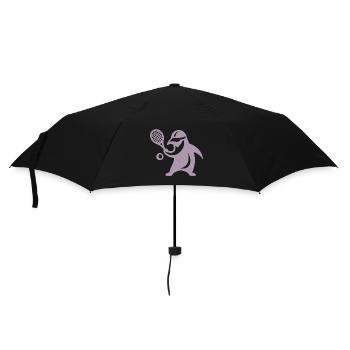 Minimalistischer Pinguin Tennis Silhouette - Regenschirm (klein) - Schwarz - Vorne