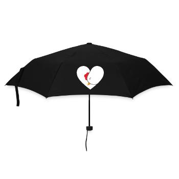 Hühnerherz-Design für Hühnerfans - Regenschirm (klein) - Schwarz - Vorne