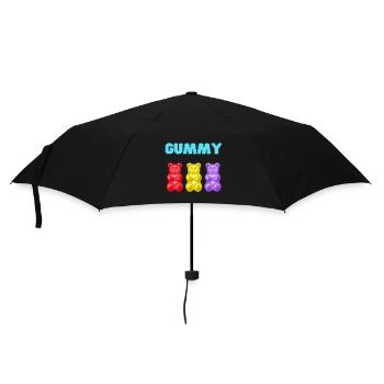 Gummibären Gummibärchen Fruchtgummi Gummy Geschenk - Regenschirm (klein) - Schwarz - Vorne