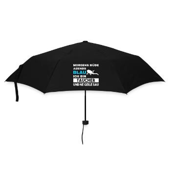 Morgens Müde Abends Blau Taucher - Regenschirm (klein) - Schwarz - Vorne