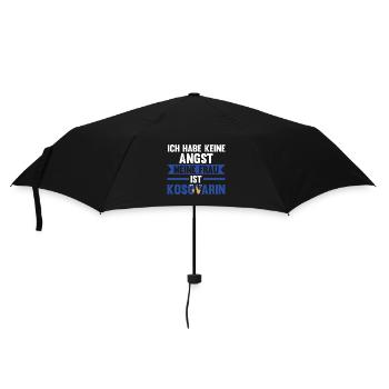 Ich habe keine Angst meine Frau ist Kosovarin - Regenschirm (klein) - Schwarz - Vorne