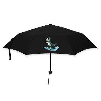 Surfer Dino - Regenschirm (klein) - Schwarz - Vorne