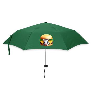 Einhorn Cheeseburger - Regenschirm (klein) - Flaschengrün - Vorne