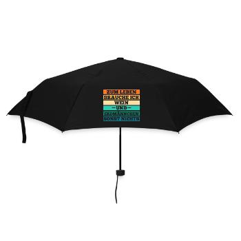 Wein Erdmännchen - Regenschirm (klein) - Schwarz - Vorne