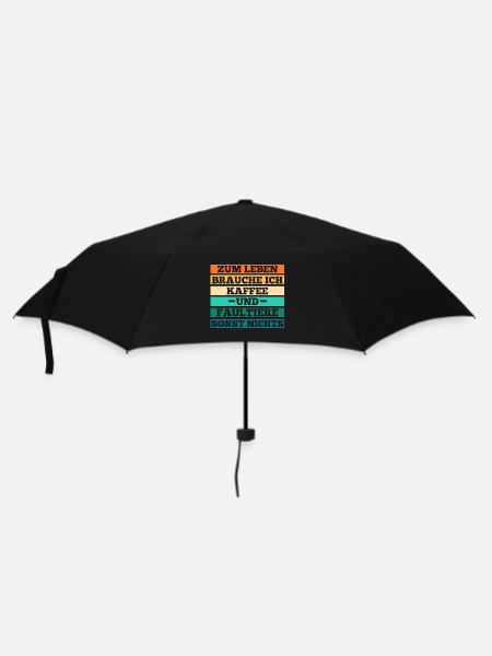 Kaffee Faultier - Regenschirm (klein) - Schwarz
